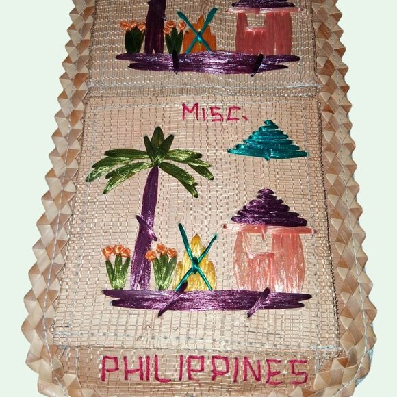 Handwoven Wall Organizer With "Letters Bills Misc" Compartments Philippines Desi - Picture 3 of 9